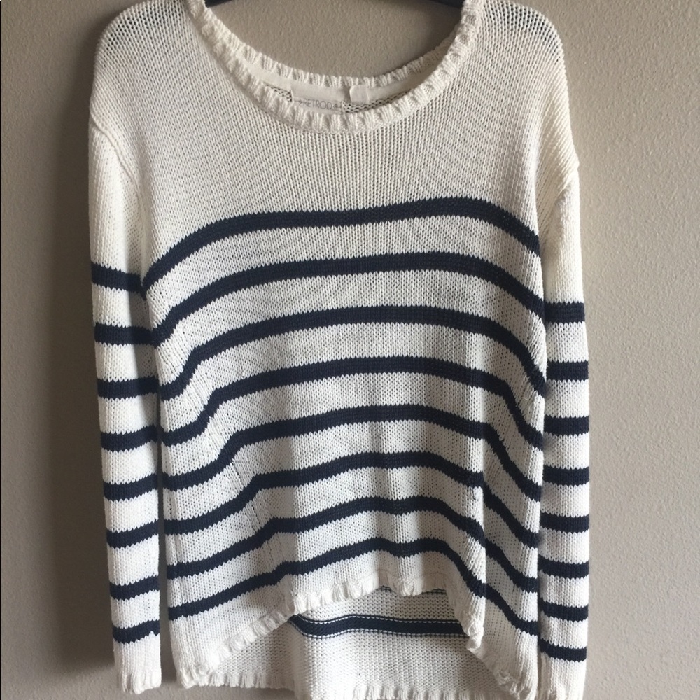 Retrod Long Sleeve Navy Striped Sweater